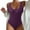 Purple, variant on Lroveb One Piece Swimsuits for Women Spring Summer Floral Print Cut Waist Bikini Set With Chest Topper Monokini Bathing Suit