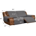 thumbnail image 3 of Easy-Going Recliner Sofa Cover, Reversible Couch Cover for Double Recliner, Split Sofa Cover for Each Seat, Furniture Protector with Elastic Straps for Kids, Dogs, Pets (2 Seater, Gray/Light Gray), 3 of 8