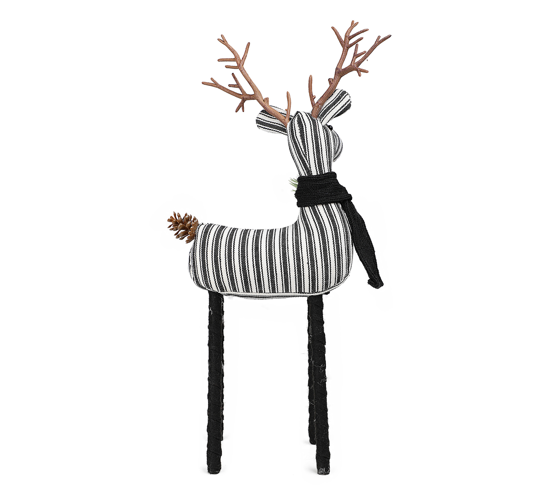 Holiday Time Large Fabric Black & White Deer Set of 2; Tabletop Christmas Décor - image 2 of 11