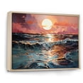 thumbnail image 2 of Designart "Tides Pink Coastal Shimmering painting I" Landscapes Floater Framed Wall Art Living Room, 2 of 7