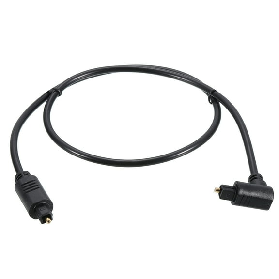 Fiber Optic Audio Cable 90 Degree Digital Optic Cable 1.9FT TOS Optical Link Plastic for TV DVD Black