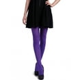thumbnail image 1 of HDE Women's Solid Gradient Color Stockings Opaque Microfiber Footed Tights (Violet), 1 of 6