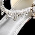 thumbnail image 5 of Staki Party Shoes for Girls Girls Dress Shoes Glitter Shoes Sequins Rhinestones Bowknot Princess Low Heels Mary Jane Footwear Heels for Girls Silver,12 Little Kid, 5 of 7