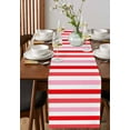thumbnail image 4 of Red Pink Striped Table Runner 60 Inches, Farmhouse Stripes Simple Art Bed Runner Dresser Scarves Tabletop for Indoor Outdoor Parties/Ceremony/Banquet, 13" x 60", 4 of 8