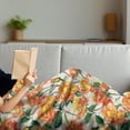 thumbnail image 3 of Rose Soft Flannel Fleece Throw Blanket, Old Style Rose Bouqet with Vivid Season Colors Lift Work, Cozy Plush for Indoor and Outdoor Use, 60" x 80", Cream Orange Green, by Ambesonne, 3 of 5