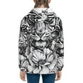 thumbnail image 6 of Pofeuu Tiger Butterfly Floral Art Print Teenage Zipper Hoodie Sweatshirts Hooded Casual Jackets With Pocket For Boys Girls-Small, 6 of 6