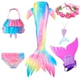 thumbnail image 1 of Niños Niñas natación cola de sirena disfraz de sirena Cosplay niños traje de baño fantasía playa Bikini puede agregar Monofin Fin Halloween Tan Jianjun unisex, 1 of 2