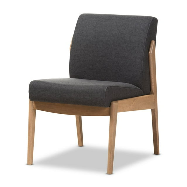 Baxton Studio Wera Accent Slipper Chair in Dark Gray
