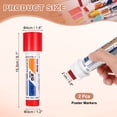 thumbnail image 2 of Uxcell Poster Markers, 2Pcs Large Capacity Permanent Huge Banners Posters Markers Bold Thick Chisel Tip Pen for Painting Drawing on Plastic Glass Wood Fabric Canvas, Red(0.8" Tip Width), 2 of 7