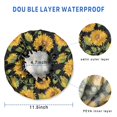 thumbnail image 3 of Shower Caps,Black Green Stem Sunflower Pattern Waterproof Shower Cap for Women 4 Pieces,Double Reusable Hair Cover for Shower PEVA Elastic Stretch Hem, 3 of 7