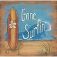 thumbnail image 2 of Lewis, Kim 26x26 Black Ornate Wood Framed with Double Matting Museum Art Print Titled - Gone Surfing, 2 of 4