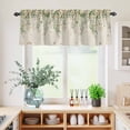 thumbnail image 5 of 3 Piece Kitchen Curtains and Valances Set Watercolor Floral Cafe Curtains 24 Inch Length Spring Leaves Flowers Botanical Beige Valance & Tier Curtain for Living Room Bedroom Window 54"x18"+27"x24"*2, 5 of 6