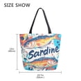 thumbnail image 5 of FORMRS Womens Canvas Tote Bag with Zipper Inner Pocket Shoulder Handbag, Yellow Sardines Pattern, 5 of 7