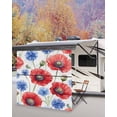 thumbnail image 5 of 4th of July RV Awning Sun Shade Screen 9'X7' Red Poppy Mesh Sunscreen Vintage Flower Awning Shade Screen with Zipper UV Blocker Completed Kits Universal Outdoor Canopy for RV Motorhome Camper Travel, 5 of 7
