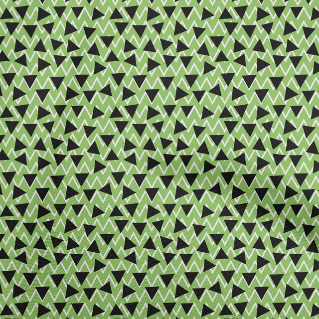oneOone Rayon Green Fabric Geometric Triangle With Chevron Craft Projects Decor Fabric Printed By The Yard 56 Inch Wide