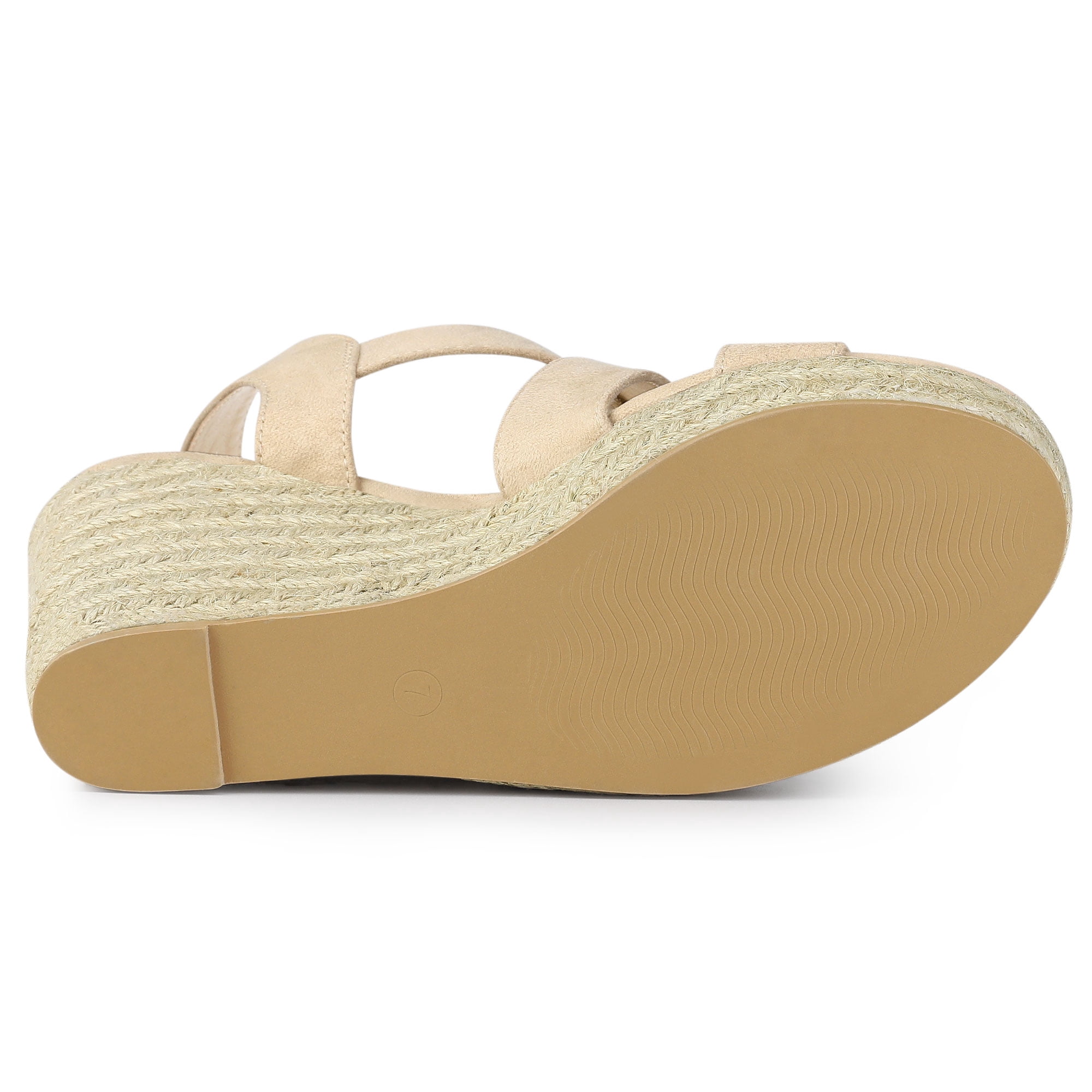 DARING DIVA Women's Stylish Espadrilles Platform Slingback Wedges Sandals Beige 10