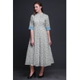 thumbnail image 4 of Bimba Robe à Manches Roulées pour Femmes à Imprimé Floral, Col Mandarin, Chemise Boutonnée - Moyen, 4 of 5