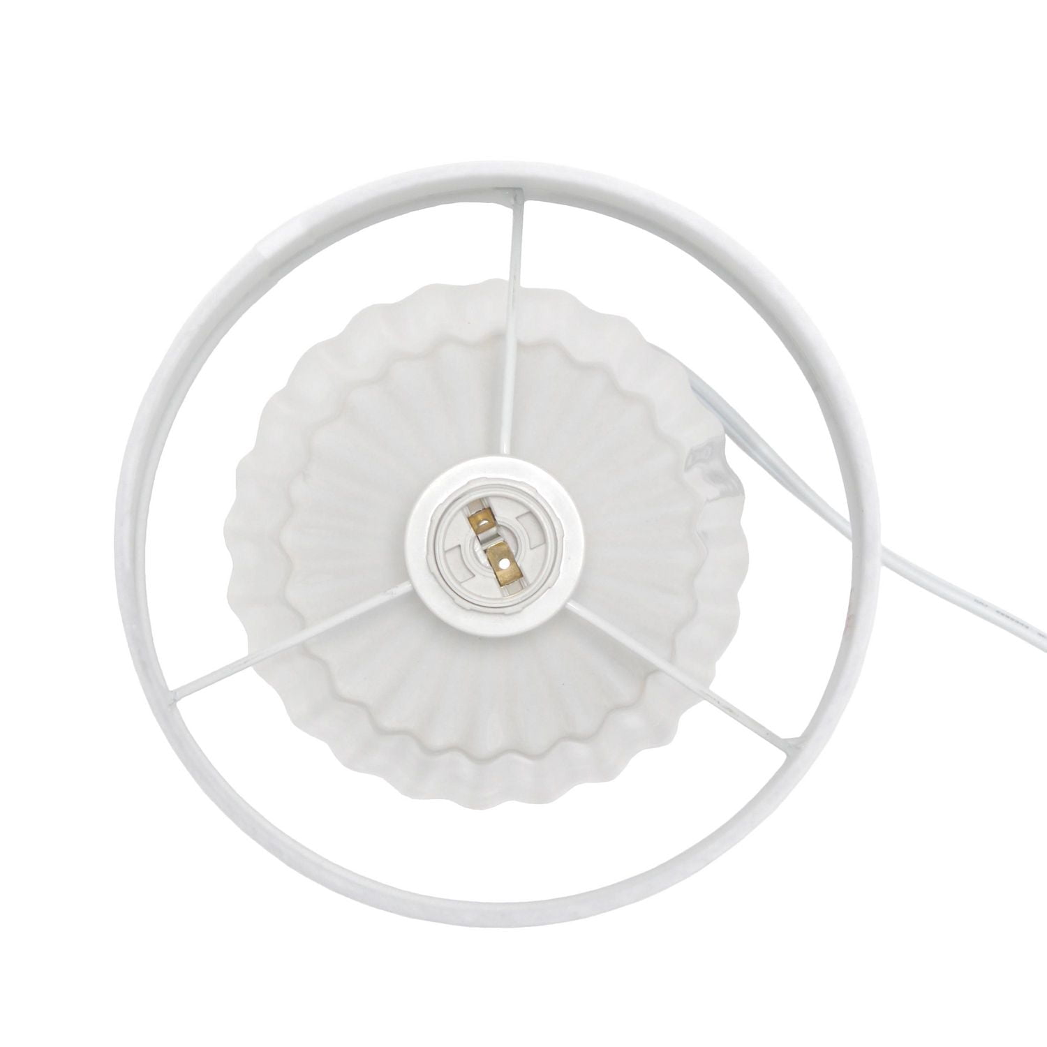 Simple Designs Petite Off White Pleated Base Table Lamp