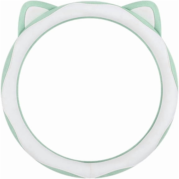 Four Seasons Women's Car Steering Wheel Cover Cute Meow Ear Splice Suede Handle Cover Qingbai Meow