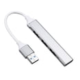 thumbnail image 1 of Portable USB Hub USB Adapter 4-in-1 Aluminum Alloy Hub with USB2.0/USB3.0 Ports Wide Compatibility Silver, 1 of 7
