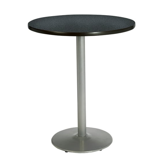 KFI Studios Mode 2.5' Round Bistro Table, Graphite Nebula, Silver Base