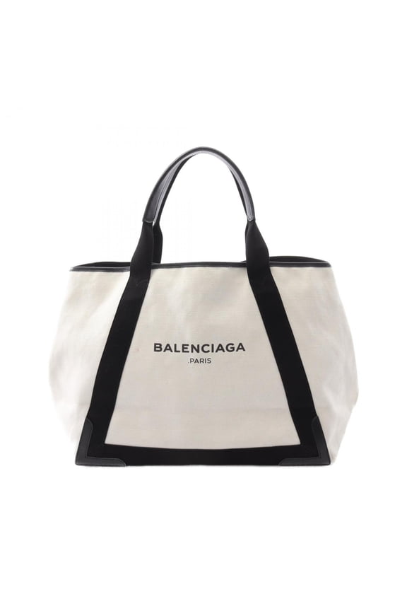 Pre-Owned Balenciaga Navy Cabas Medium Tote Bag, Canvas and Leather, Women's,... (Fair)