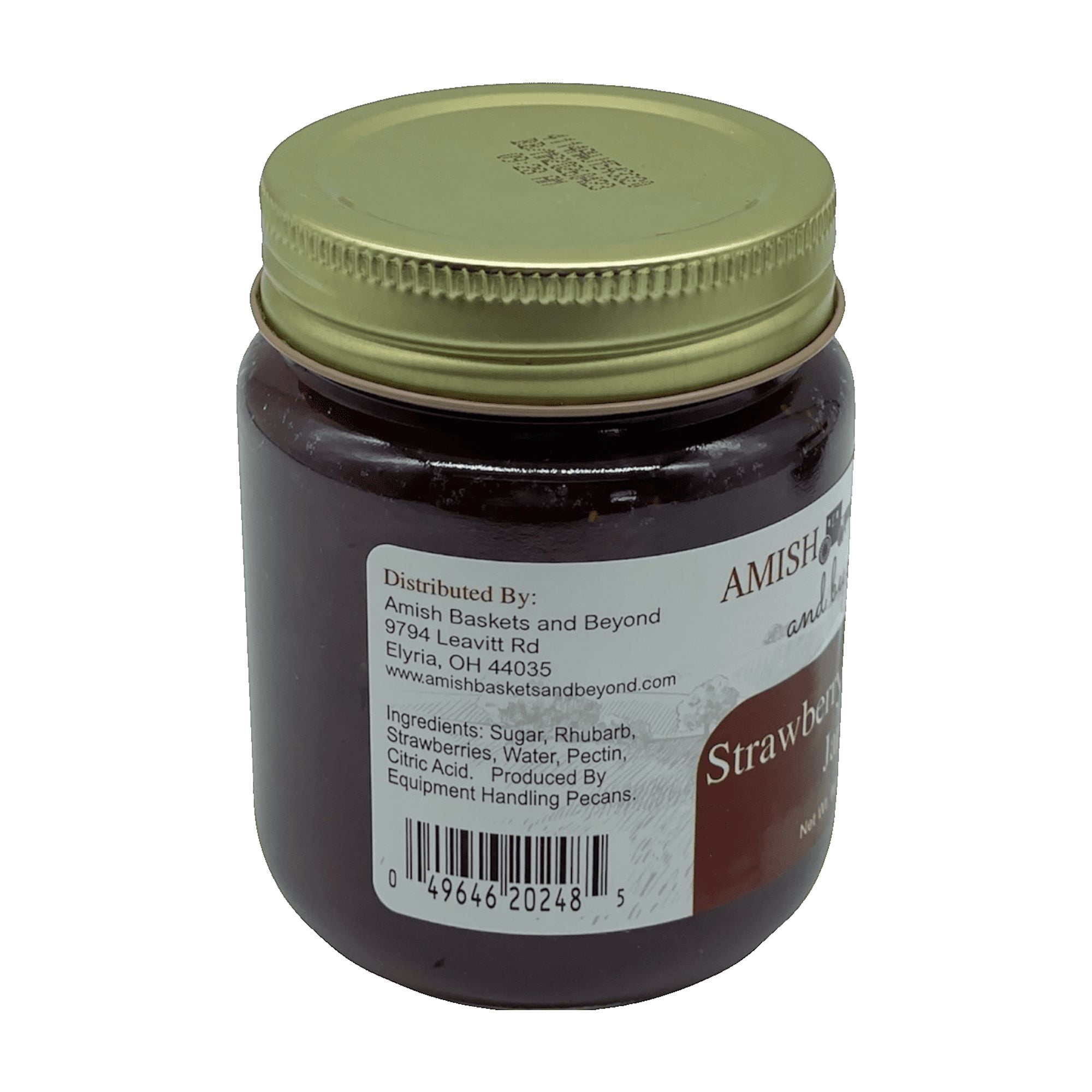 Amish  Strawberry Rhubarb Jam Non GMO Vegan All Natural - 9 oz - 2 Jars