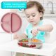 thumbnail image 2 of Silicona Flexible Portátil Bebé Plato Cuchara Tenedor Juego Lavable Mano Color sólido Vajilla segura Recién nacido Gadgets de cocina Rojo seitruly BA000380-01, 2 of 7