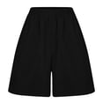 thumbnail image 6 of Women's Shorts With Pockets Elastic Waist Spring Summer Fashion Casual Solid Color Loose Wide Leg Outwear Shorts, 6 of 8