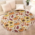 thumbnail image 4 of Fall Pumpkins Sunflowers Autumn Pattern Round Blanket,Comfortable Soft Flannel Throw Blanket,All Season,Warm Lightweight Blankets for Sofa Bed Couch Living Room Chair 47"x47", 4 of 5