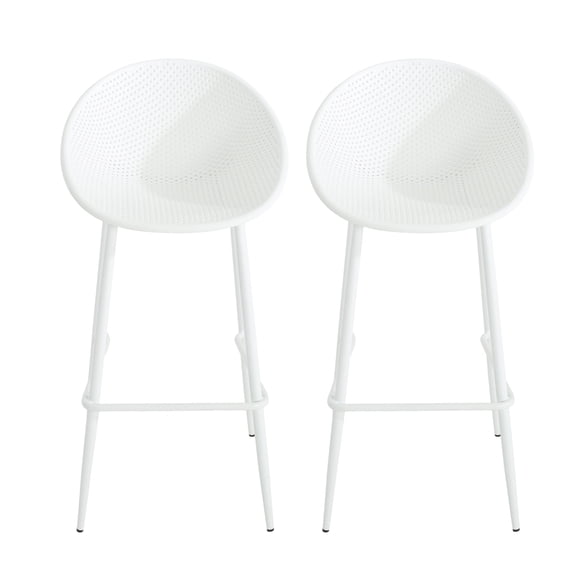 Outdoor Sofa, Gable Barstool(Set of 2), White Patio Furniture,Iron Plastic Outdoor Sectional, Garden & Outdoor & Patio Furniture Patio Seating