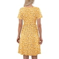 thumbnail image 2 of TARAINYA Women V Neck Short Sleeve Casual Dress with Buttons and Pockets Summer Beach Sundress, 2 of 7