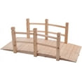 thumbnail image 5 of Clearance Wooden Bridge 5 ft Garden Bridge for Outside Small Arc Pond Bridge Stained Finish Footbridge with Safety Railings for Yard, Outdoor, Garden Bridge Decoration, Stained Wood, 5 of 7