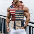 thumbnail image 2 of GrmtClth Mens Usa Flag Hooded Tank Tops Patriotic 1776-2026 Lightweight Gym Hoodie Sleeveless Comfy Muscle Shirt Athletic Bodybuilding Clothing Watermelon Red 2XL, 2 of 7