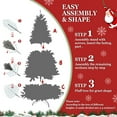 thumbnail image 2 of LAMPHOME 6ft PVC/Hard Needle Mixed Artificial Pre-lit Christmas Tree with 988 Lush Branch Tips, 300 Warm White LED Lights, 66 Pine Cones, 3-Part Hinged Design, Metal Stand Xmas Tree for Holiday Décor, 2 of 10