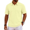 thumbnail image 3 of Delconic Mens Golf Polo Shirts Quick Dry Moisture Wicking Performance Polo Shirt for Business Casual Beige L, 3 of 3