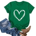 thumbnail image 5 of Delliss Women's Top Casual Shirt for Women Funny Love Heart Graphic Crew Neck Short Sleeve Tee Top Loose Summer Top Green S, 5 of 7