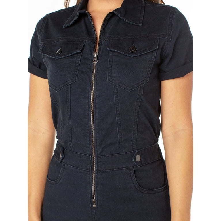 オールインワン・サロペット RONRON BACK HEART POCKET DENIM DRESS 4BXK269 Celebrity Pink Juniors Cinched Waist Romper - Walmart.com