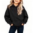 thumbnail image 2 of RYRJJ Girls Boys Hooded Sweatshirts Kids Fall Trendy Pullover Casual Long Sleeve Hoodies Cute Oversized Pocket Sweatshirt Tops, 2 of 9