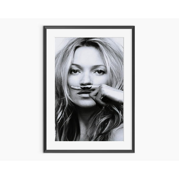 MSFCON Kate Moss Print, Photography Prints, Retro Poster, Kate Moss Poster, Black and White Wall Art, Museum Quality Photography Poster