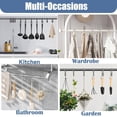 thumbnail image 3 of TABGIME Decorative & Sturdy Glide Brushed Matte Black Rustproof Metal Shower Curtain Rings U-Shaped Non-Slip Double Hooks, 12 Count-Decorative Cylinders, 3 of 5