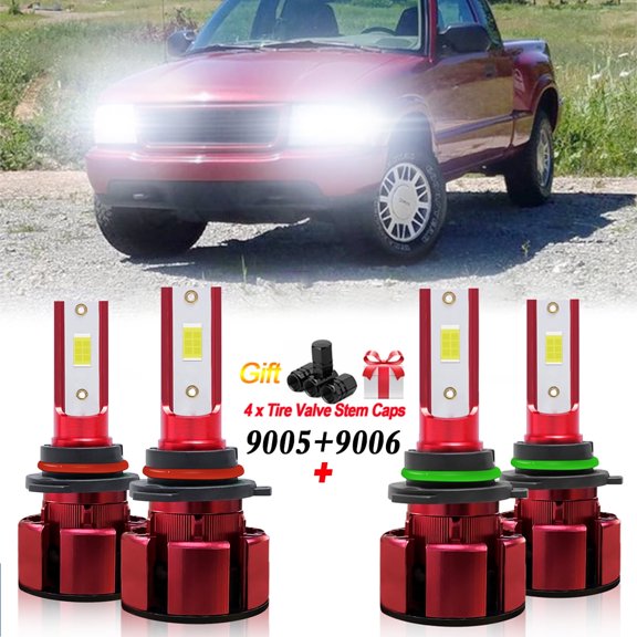 9006 9005 Headlights for 1995-2004 GMC Sonoma Low and LED High Beam 4pc