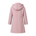 thumbnail image 3 of Girls Hooded Wool Blend Coat Mid-Length, Long Sleeve Single Breasted Fall Winter Peacoat Trench Jacket with Pockets, Purple 5-6 Years, 3 of 6
