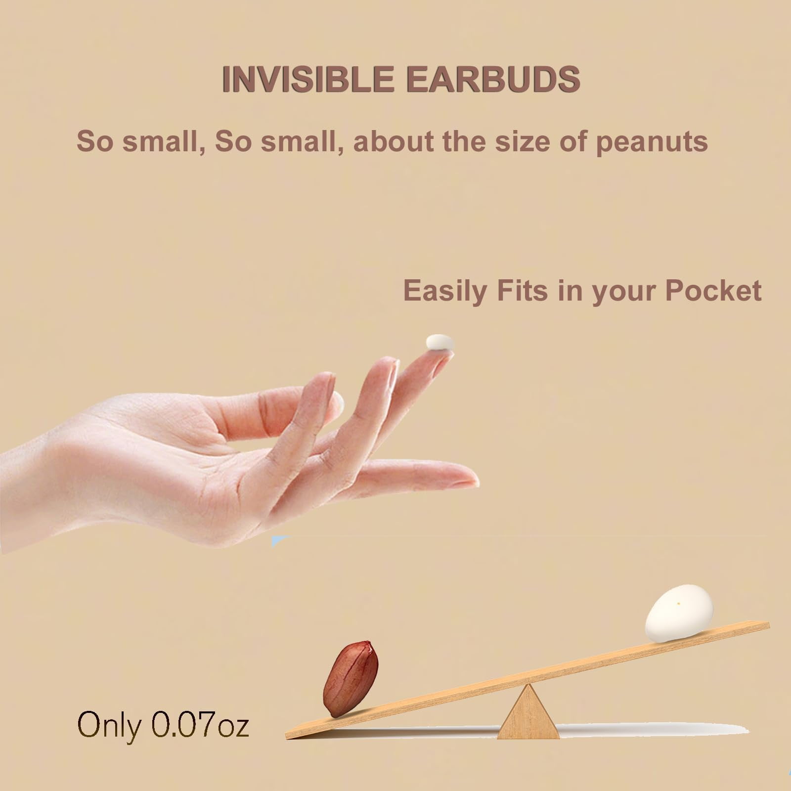 Smallest Bluetooth Mini Small Invisible Earbuds Sleeping for Small Ears Wireless Bluetooth Hidden for Work Micro Tiny Discreet Earbuds for Small Ears