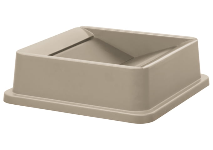 Winco Square Swing Lid Beige 23-Gallon Commercial Trash Bin Garbage Can Lid 