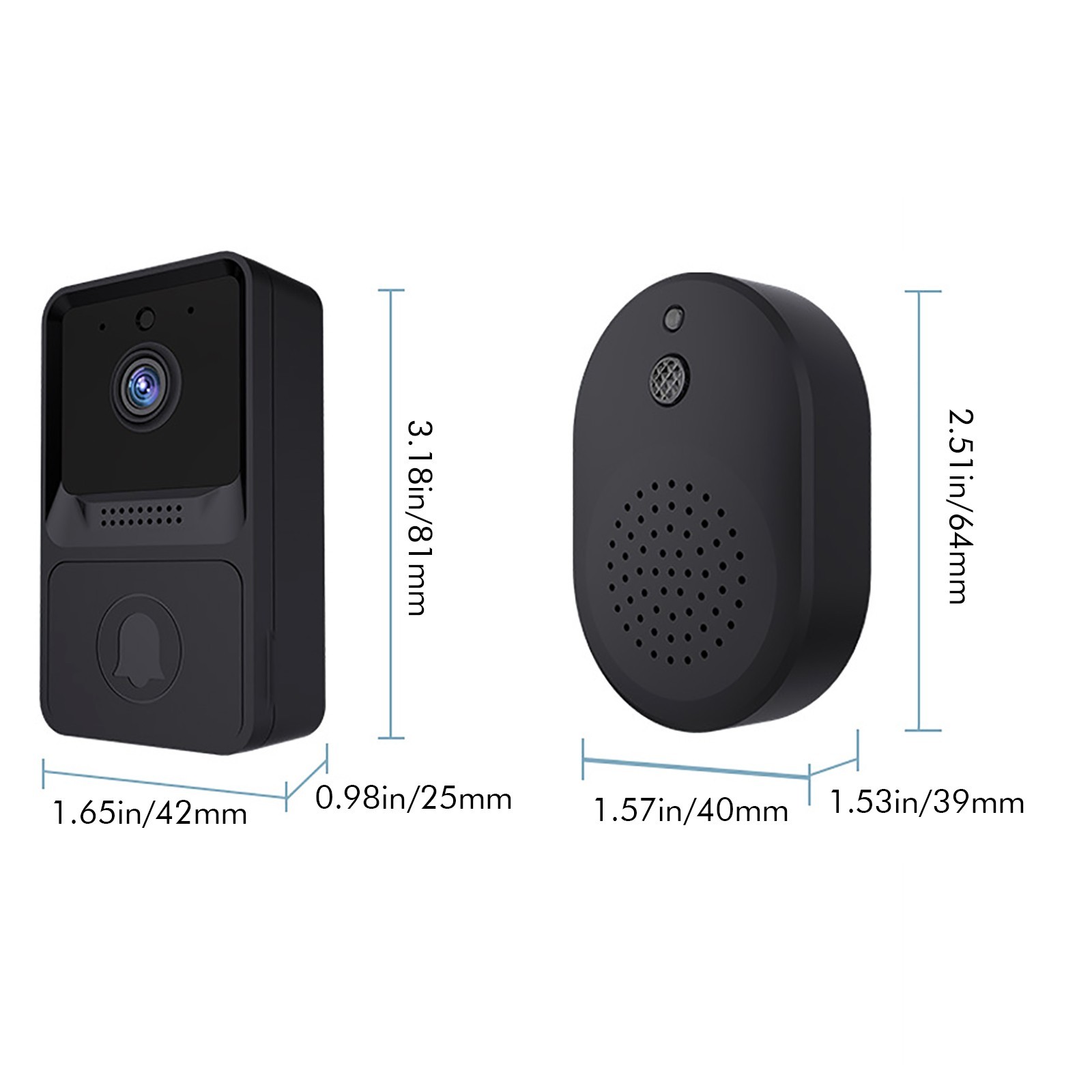 Two Way Audio Aiwit App WiFi Smart Camera Door Bell Wireless Ring Video Mini Doorbell 2k Webcam with Microphone And Privacy Tripod Webcam Adapter Room Webcam Wireless Webcams with Speakers Gaming