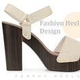 thumbnail image 4 of BLISSFUL STEP Women's Platform Slingback Chunky Heels Sandals, 4 of 6