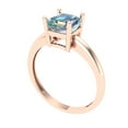 thumbnail image 2 of 1 ctw Solitaire Anniversary Ring for Women | Asscher Cut Blue Moissanite | Hyperallergenic Solid 14K Rose Gold, 2 of 5