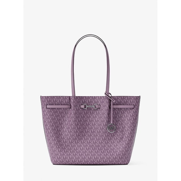 Michael Kors Outlet Carson Large Signature Logo Tote Bag - LT Quartz