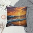 thumbnail image 2 of Orinice Sunset Ocean Waves Lighthouse Graphic Decorative Pillow Cover for Home Couch Living Room Bed Sofa - 1PC 20x20in, 2 of 5